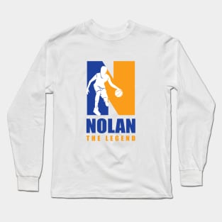 Nolan Custom Player Basketball Your Name The Legend Long Sleeve T-Shirt